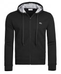 Bluza męska Lacoste czarna bawełniana rozpinana z kapturem