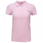 Polówka polo Tommy Hilfiger damska różowa Slim Fit małe logo bawełniana