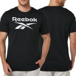 Reebok t-shirt czarny bawełniany męski koszulka duży napis