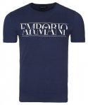 T-shirt Emporio Armani duże logo koszulka męska granatowa bawełniana