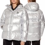 Puma kurtka damska na zimę puchowa srebrna