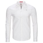 Koszula biała Tommy Jeans Slim Fit męska logo