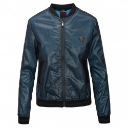 Puma Ferrari kurtka damska czarna turkusowa rozpinana bez kaptura wiatrówka