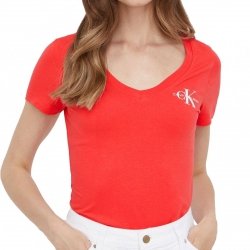 T-shirt Calvin Klein koszulka bluzka damska koralowa