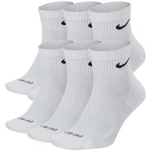 Nike DRI-FIT skarpety skarpetki długie wysokie białe 6 par 