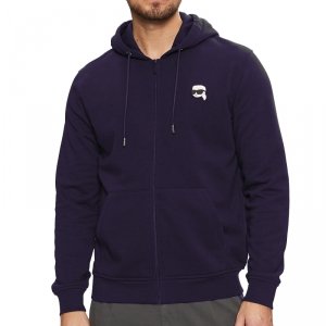 Bluza Karl Lagerfeld męska rozpinana z kapturem granatowa