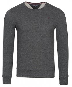 Bluza Tommy Jeans męska grafitowa wkładana przez głowę bawełniana