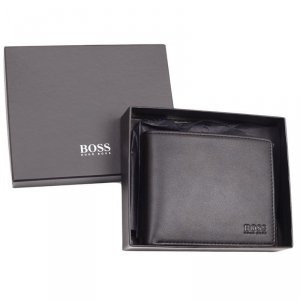 Portfel Hugo Boss Asolo męski czarny na bilon banknoty i karty skórzany