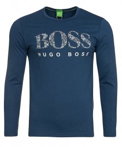 Hugo Boss longsleeve koszulka na długi rękaw męska granatowa duże logo