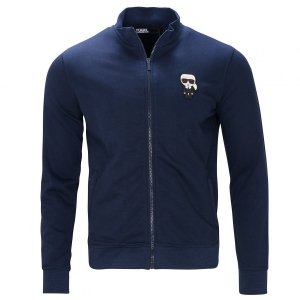 Bluza Karl Lagerfeld męska ze stójką rozpinana granatowa