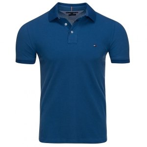 Polówka polo Tommy Hilfiger męska niebieska małe logo bawełniana