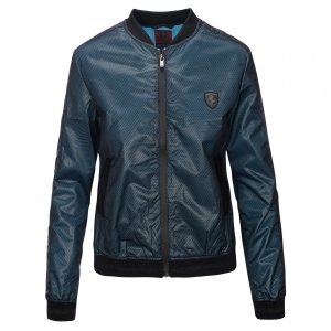 Puma Ferrari kurtka damska czarna turkusowa rozpinana bez kaptura wiatrówka