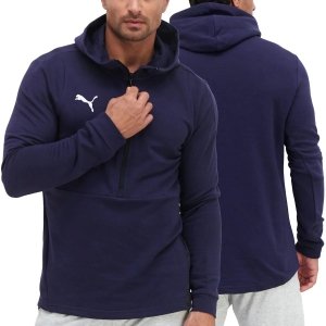 Puma bluza męska granatowa dresowa bawełniana z kapturem