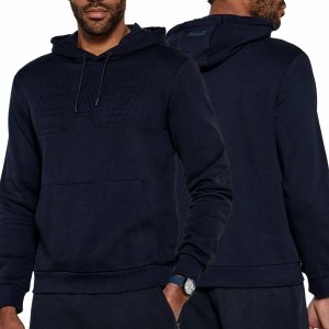 Bluza Emporio Armani EA7 męska granatowa z kapturem bawełniana
