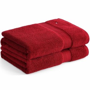 Zestaw ręcznik czerwony Tommy Hilfiger bawełniany 2 sztuki