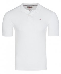 Polówka polo Tommy Hilfiger męska biała Denim małe logo bawełniana