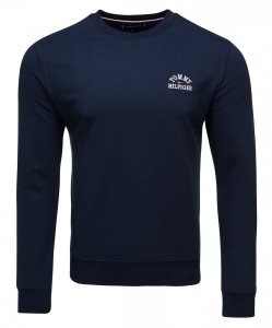 Bluza Tommy Hilfiger męska granatowa wkładana przez głowę bawełniana