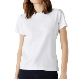 T-shirt koszulka Lacoste damska biała z okrągłym dekoldem bawełniana