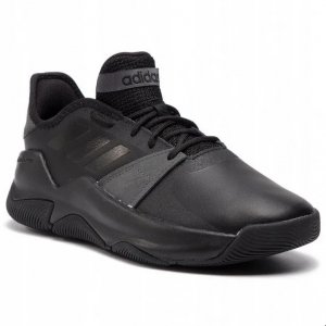 Buty sneakersy Adidas Streetflow męskie sportowe czarne skórzane