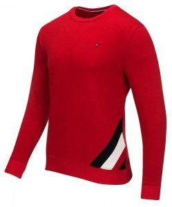 Bluza Tommy Hilfiger męska czerwona wkładana przez głowę bawełniana