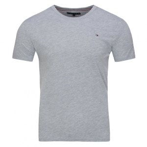 T-shirt Tommy Hilfiger koszulka męska z okrągłym dekoldem szara