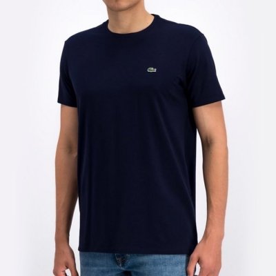 T-shirt koszulka Lacoste męska granatowa z okrągłym dekoldem bawełniana