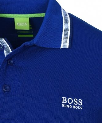 Polówka polo Hugo Boss męska niebieska Regular Fit małe logo bawełniana