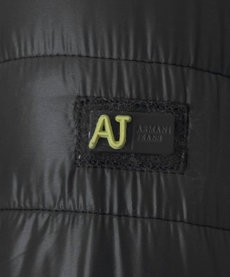 Armani Jeans męska kurtka przejściowa czarna ze stójką pikowana