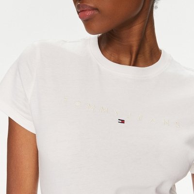 T-shirt Tommy Jeans koszulka bluzka damska kremowa