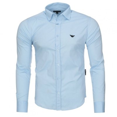 Emporio Armani koszula błękitna Slim Fit męska logo