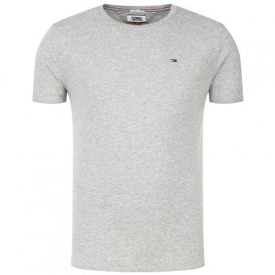 T-shirt Tommy Jeans koszulka męska z okrągłym dekoldem szara