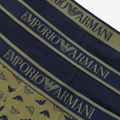 Bokserki Emporio Armani majtki męskie 3 pary granatowe i oliwkowe