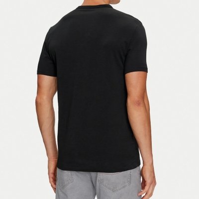 Emporio Armani t-shirt koszulka męska czarna żółty napis