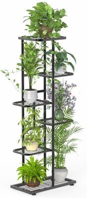 Stojak metalowy na kwiaty i doniczki 6-poziomowy kwietnik piętrowy czarny