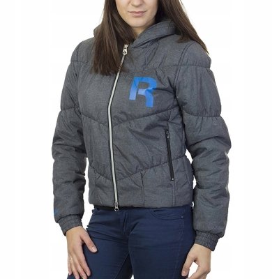 Kurtka damska zimowa Reebok szara z kapturem