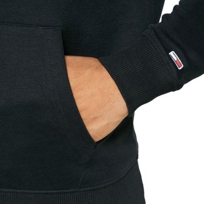Bluza Tommy Jeans męska czarna kangurka z kapturem 