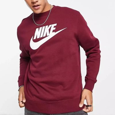 Nike bluza męska bordowa dresowa bawełniana 