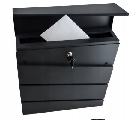 Skrzynka pocztowa duża na listy antracytowa z gazetownikiem