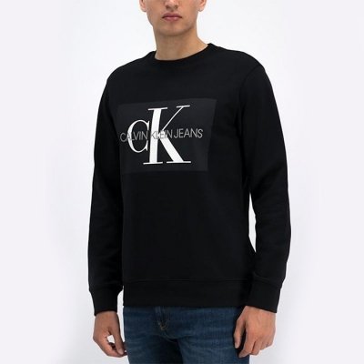 Bluza Calvin Klein męska czarna duże logo bawełniana