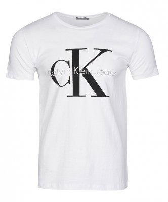T-shirt koszulka Calvin Klein Jeans męska z okrągłym dekoldem biały