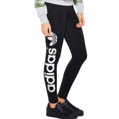Legginsy Adidas damskie bawełniane czarne