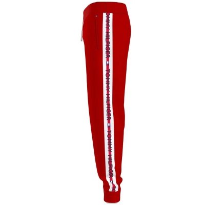 Tommy Hilfiger spodnie czerwone męskie z paskami na nogawkach