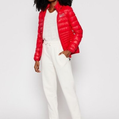 Kurtka damska Emporio Armani EA7 czerwona wiosenna przejściowa
