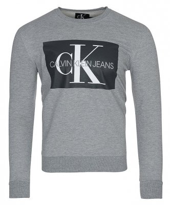 Bluza Calvin Klein męska szara duże logo bawełniana