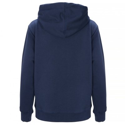 Bluza Tommy Hilfiger damska duże logo granatowa bawełniana z kapturem