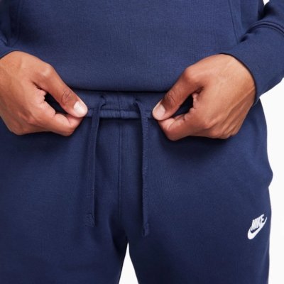 Nike komplet dresowy bawełniany męski spodnie bluza z kapturem granatowy