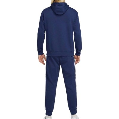 Nike komplet dresowy bawełniany męski spodnie bluza z kapturem granatowy