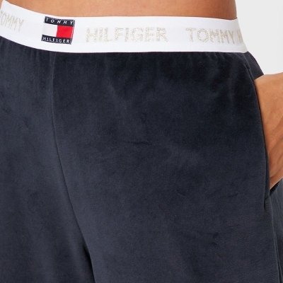 Tommy Hilfiger spodnie granatowe welurowe damskie 