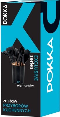 Zestaw 12 silikonowych akcesoriów kuchennych przybory kuchenne czarny