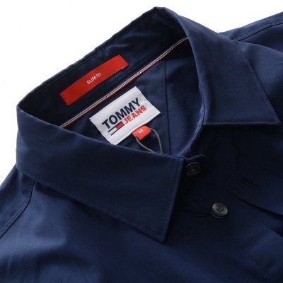 Koszula granatowa Tommy Jeans Slim Fit męska logo